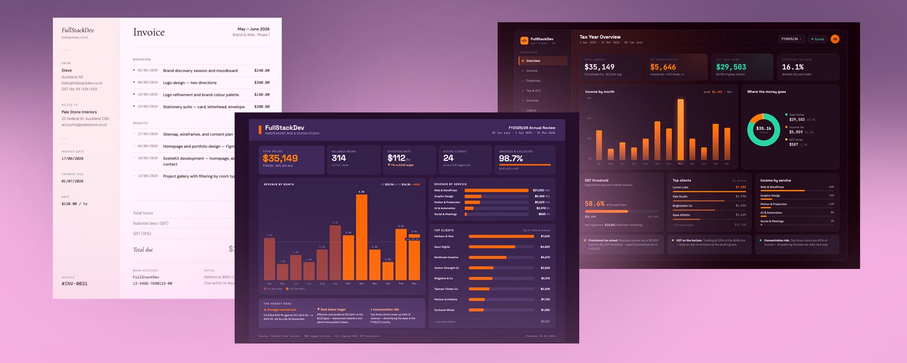 Using TallyHo AI Data Feed you can easily generate professional reports, invoices, and dashboards from your time-tracking data