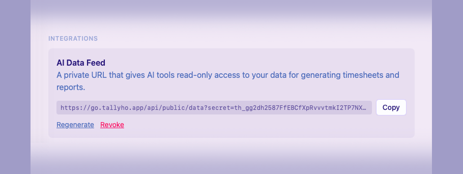 Utilise LLMs with your Time Tracking data