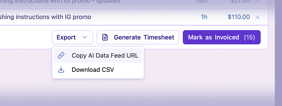 Invoice-ready data for your LLM